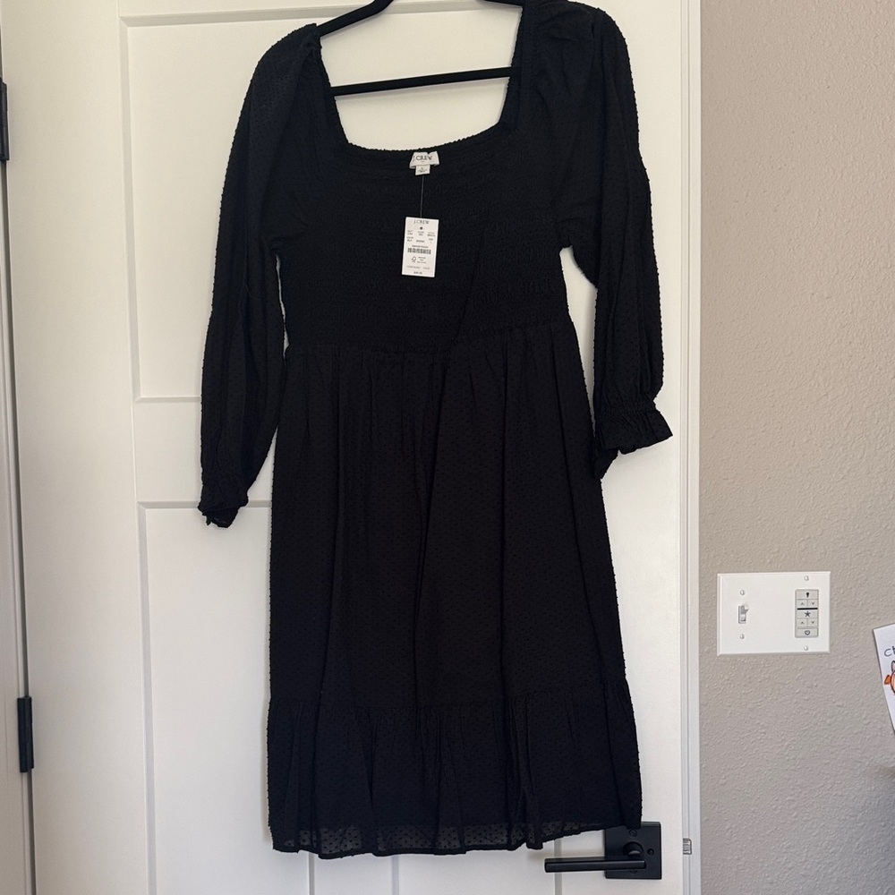 J Crew factory Elegant Black Long Sleeve Dress